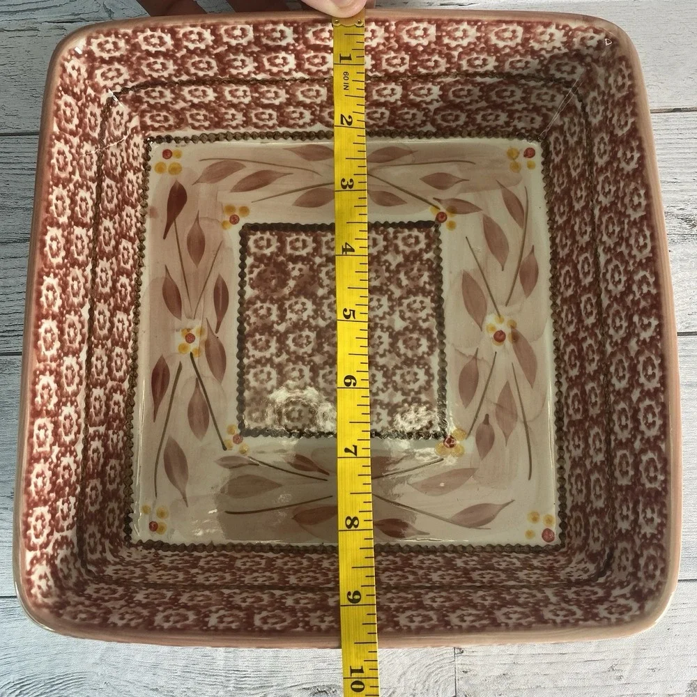 Temptations By Tara Old World Baking Serving Dish Square 10 Inch Cranberry